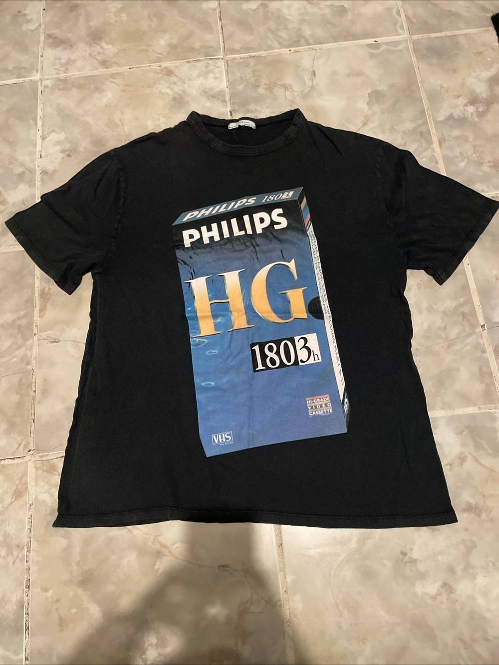 Retro VHS Cassette Graphic Print T-Shirt Top Vintage Women’s Zara Small